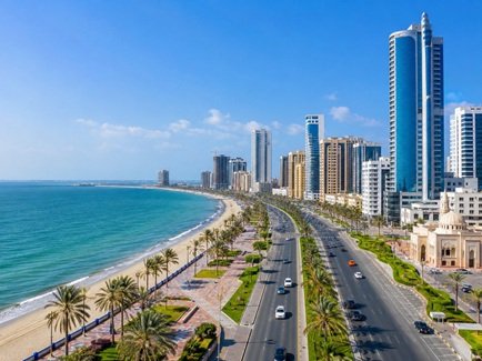 Ajman city and corniche image for cleaning services in Ajman by Hygiene Mission Cleaning Services